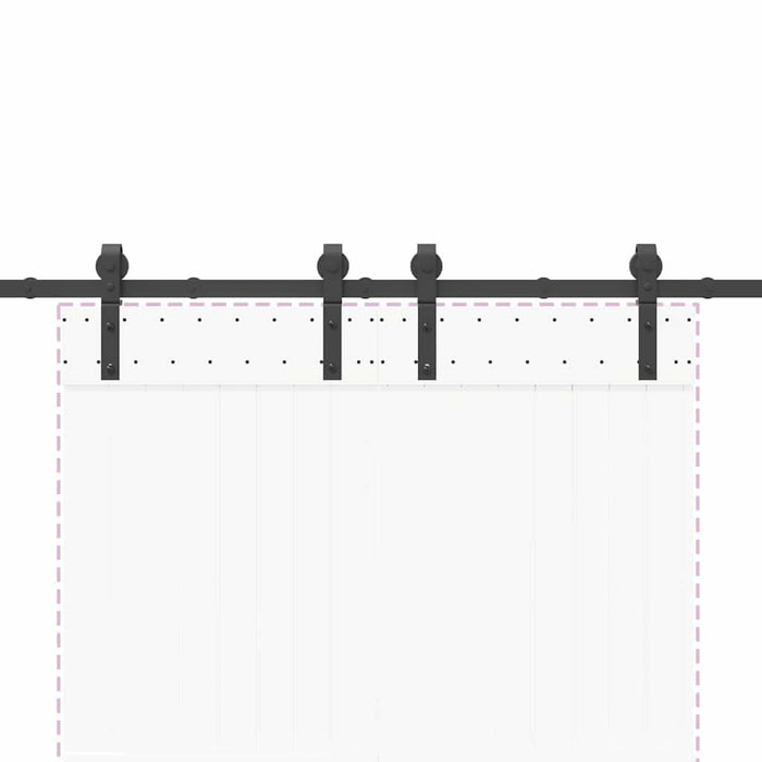 Set feronerie pentru uși glisante, negru, 200 cm, oțel - WALTI WALTI
