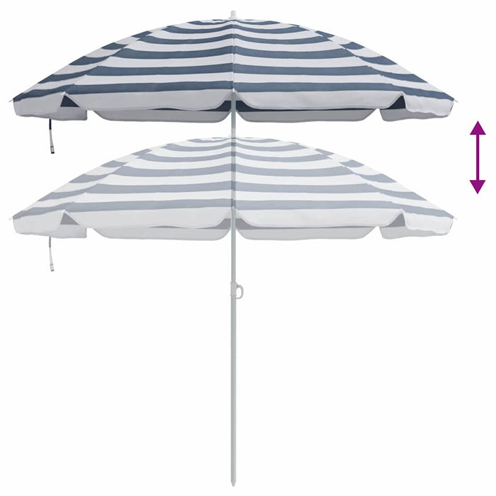 Parasol de Plajă Albastru și alb 161 x 193 cm Poliester - WALTI WALTI