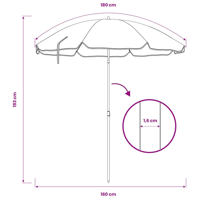 Parasol de Grădină Poliester 170T Albastru și Alb WALTI