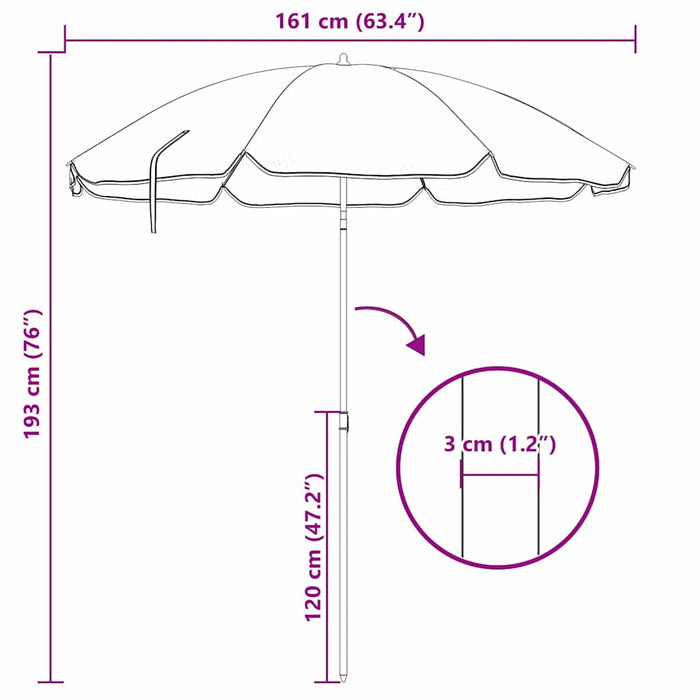 Parasol de Plajă Camuflaj 161 x 193 cm Poliester - WALTI WALTI