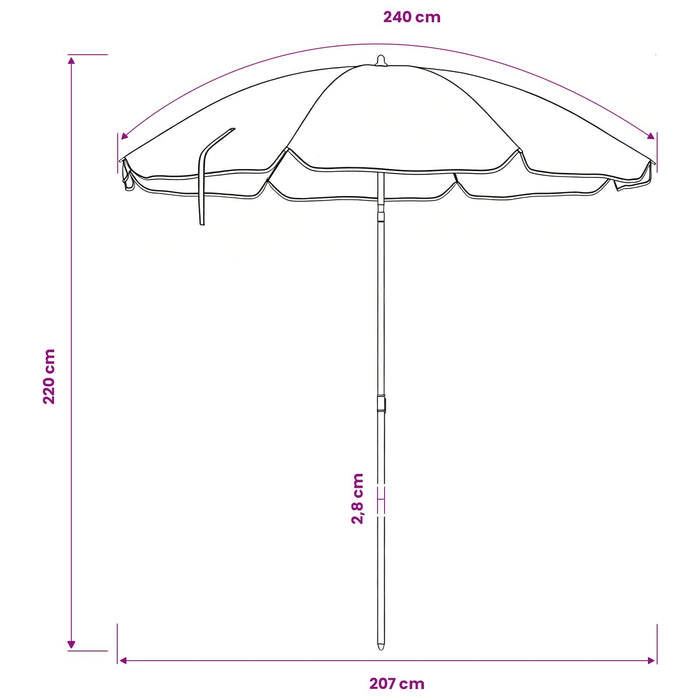 Parasol de Grădină 206 x 206 x 212 cm Poliester 170T WALTI