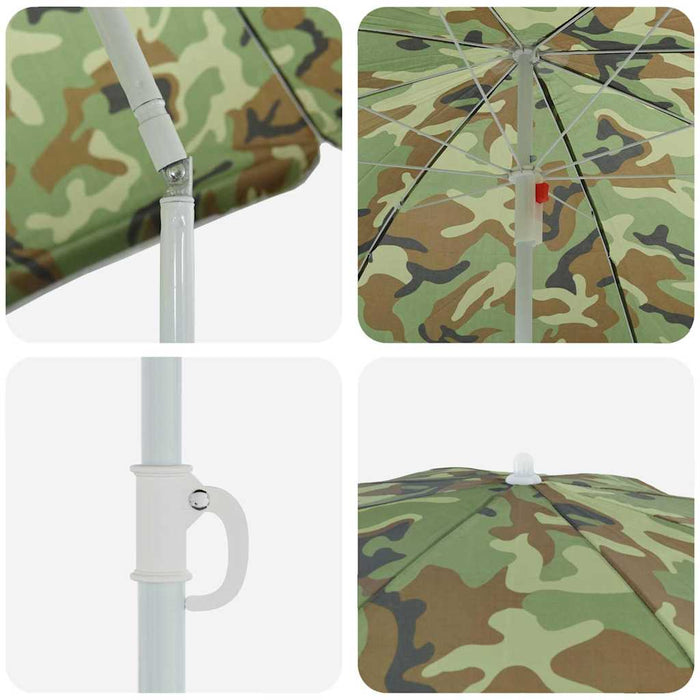 Parasol de Plajă Camuflaj 206 x 206 x 212 cm Poliester și metal - WALTI WALTI