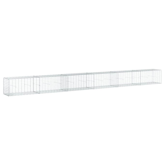 Coș gabion cu capac, argintiu, 600x50x50 cm, fier galvanizat - WALTI WALTI