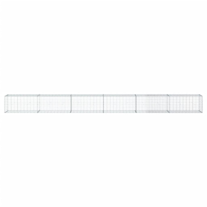 Coș gabion cu capac, argintiu, 600x50x50 cm, fier galvanizat - WALTI WALTI