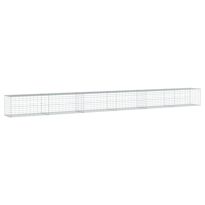 Coș gabion cu capac, argintiu, 600x50x50 cm, fier galvanizat - WALTI WALTI