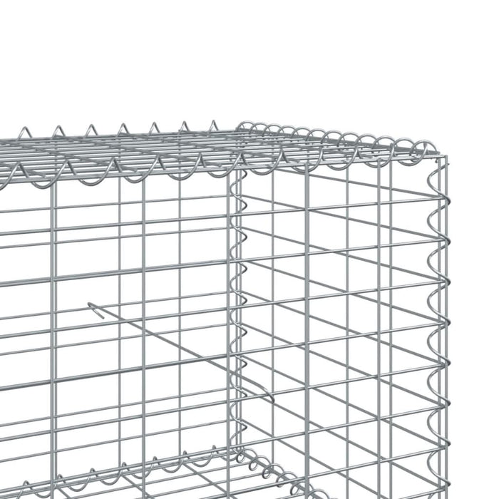 Coș gabion cu capac, argintiu, 600x50x50 cm, fier galvanizat - WALTI WALTI