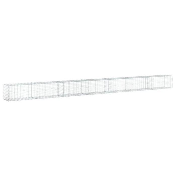 Coș gabion cu capac, argintiu, 700x50x50 cm, fier galvanizat - WALTI WALTI