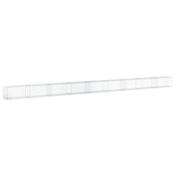 Coș gabion cu capac, argintiu, 900x50x50 cm, fier galvanizat - WALTI WALTI