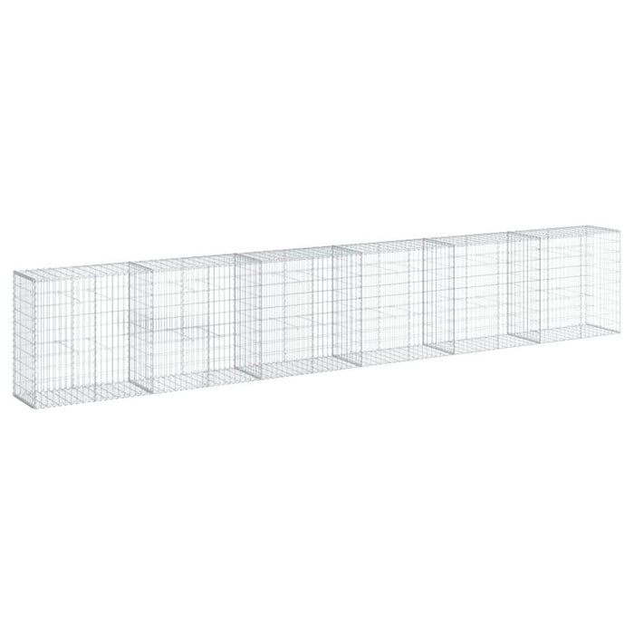 Coș gabion cu capac, argintiu, 600x50x100 cm, fier galvanizat - WALTI WALTI