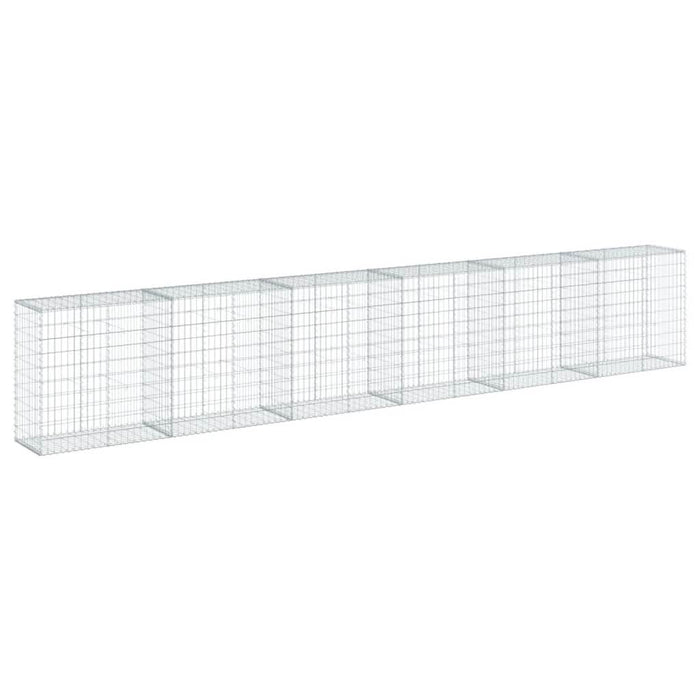 Coș gabion cu capac, argintiu, 600x50x100 cm, fier galvanizat - WALTI WALTI