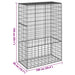 Coș gabion cu capac, 100x50x150 cm, fier galvanizat - WALTI WALTI