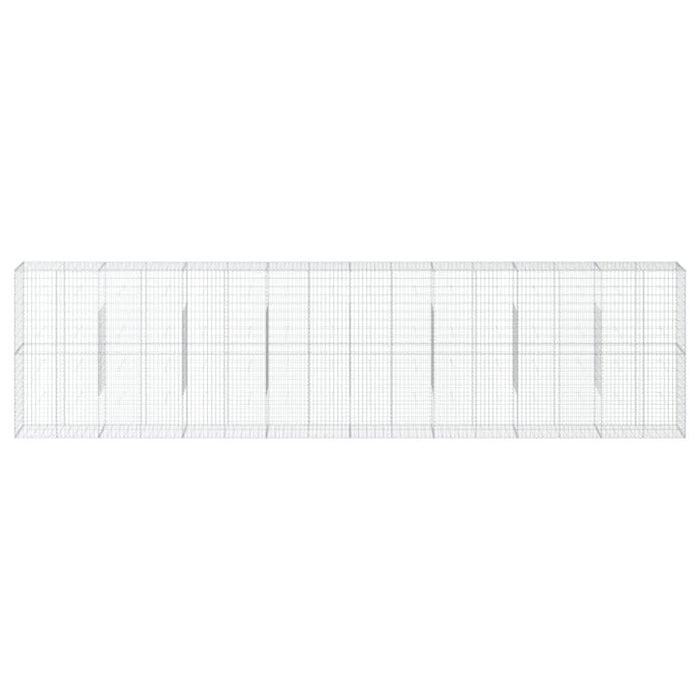Coș gabion cu capac, argintiu, 800x50x200 cm, fier galvanizat - WALTI WALTI