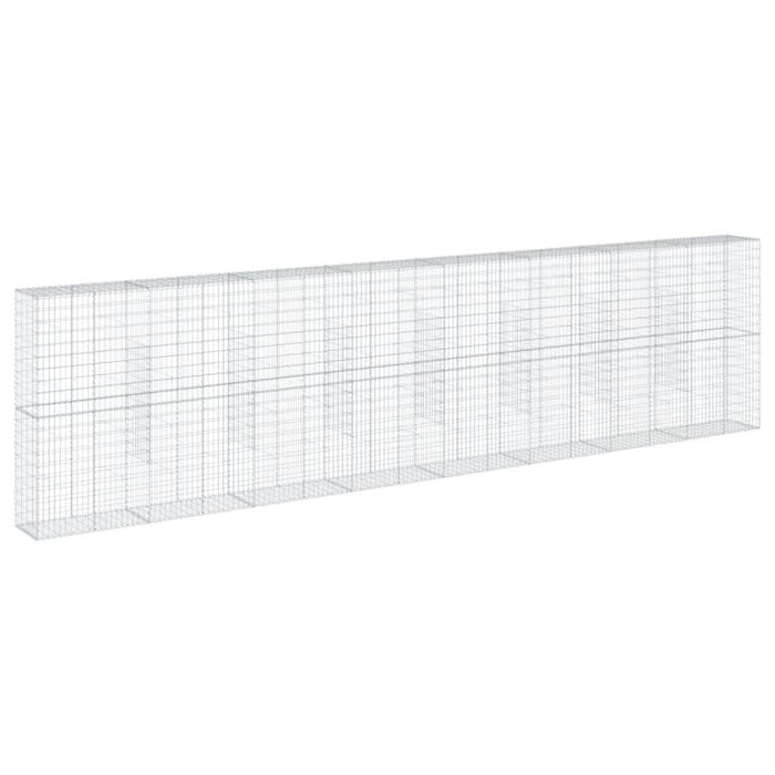 Coș gabion cu capac, argintiu, 800x50x200 cm, fier galvanizat - WALTI WALTI