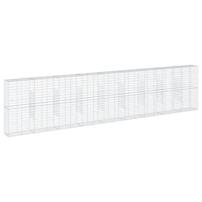 Coș gabion cu capac, argintiu, 900x50x200 cm, fier galvanizat - WALTI WALTI