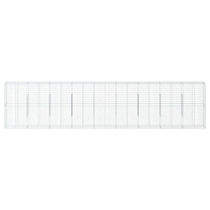 Coș gabion cu capac, argintiu, 900x50x200 cm, fier galvanizat - WALTI WALTI