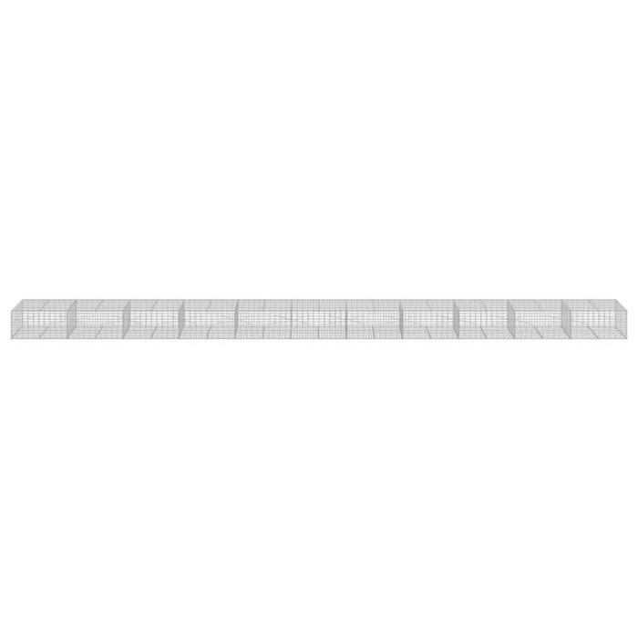 Coș gabion cu capac, 1100x100x50 cm, fier galvanizat - WALTI WALTI