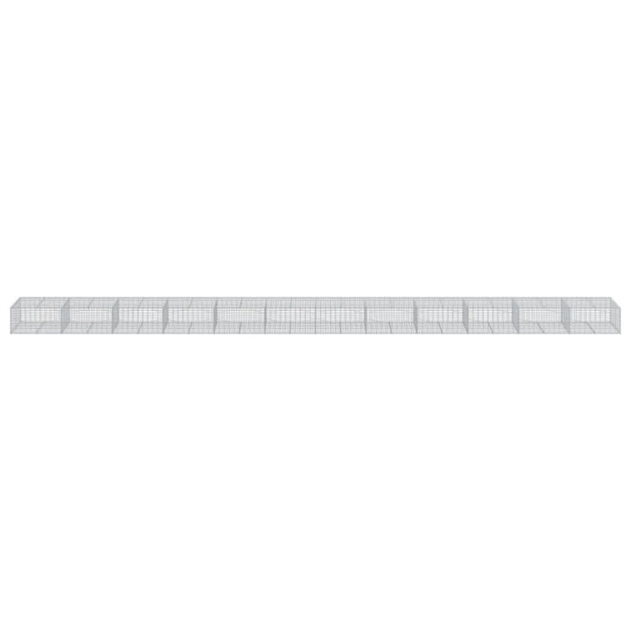 Coș gabion cu capac, 1200x100x50 cm, fier galvanizat - WALTI WALTI
