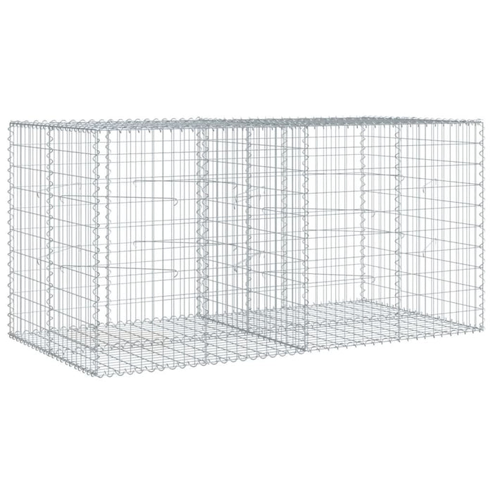 Coș gabion cu capac, 200x100x100 cm, fier galvanizat - WALTI WALTI
