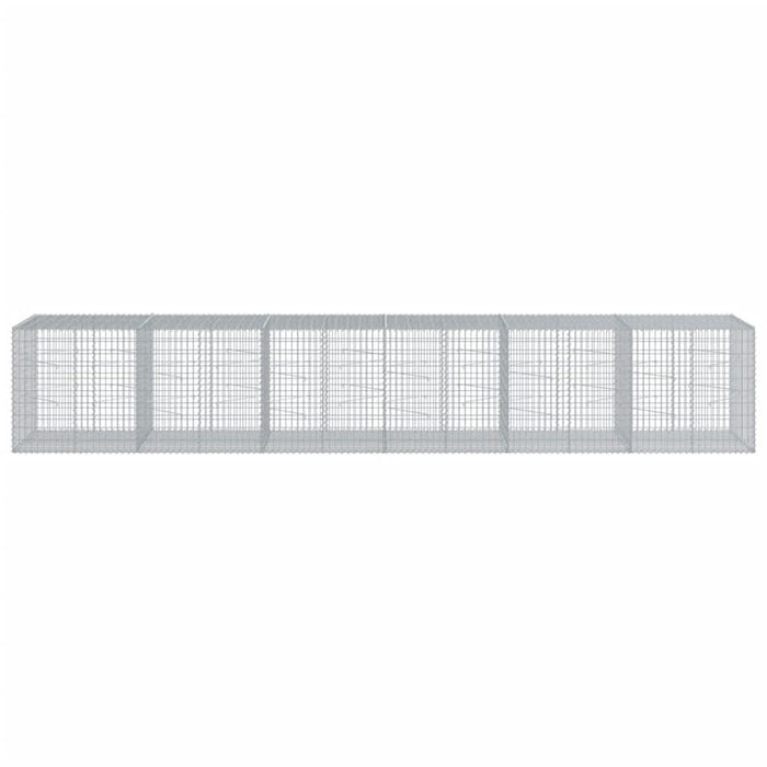 Coș gabion cu capac, 600x100x100 cm, fier galvanizat - WALTI WALTI