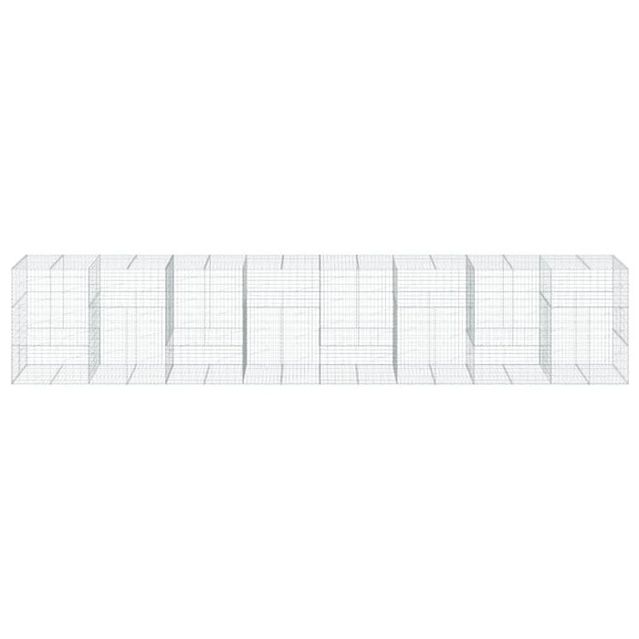 Coș gabion cu capac, 800x100x150 cm, fier galvanizat - WALTI WALTI
