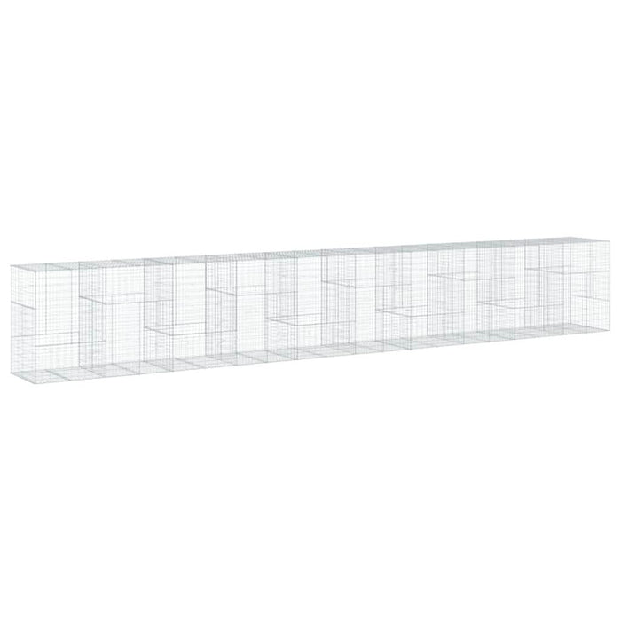 Coș gabion cu capac, 1000x100x150 cm, fier galvanizat - WALTI WALTI