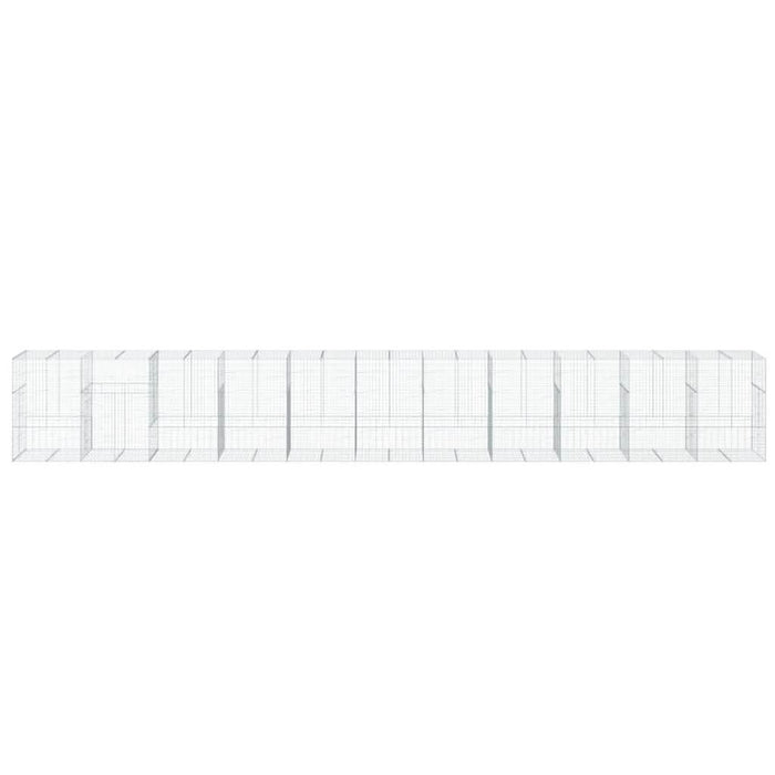Coș gabion cu capac, 1100x100x150 cm, fier galvanizat - WALTI WALTI