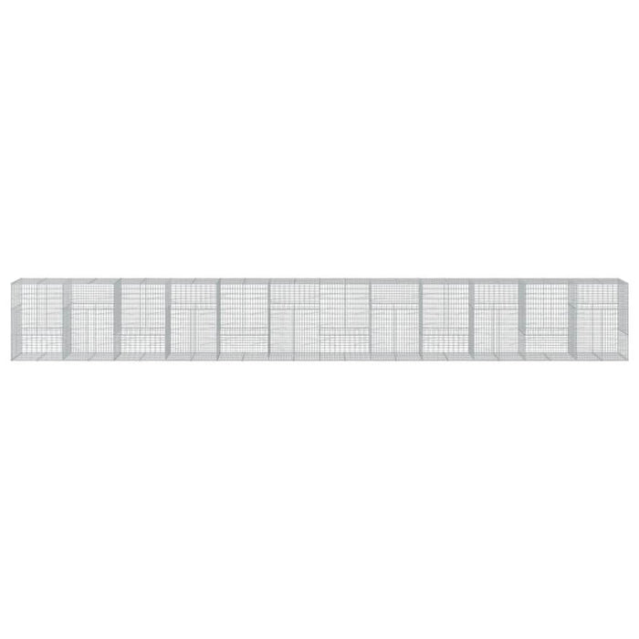 Coș gabion cu capac, 1200x100x150 cm, fier galvanizat - WALTI WALTI