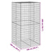 Coș gabion cu capac, 100x100x200 cm, fier galvanizat - WALTI WALTI