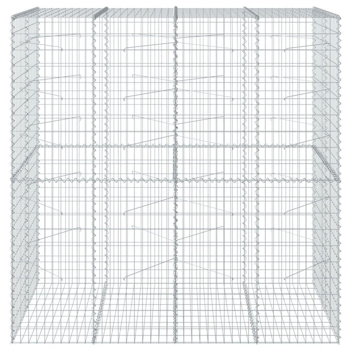 Coș gabion cu capac, 200x100x200 cm, fier galvanizat - WALTI WALTI