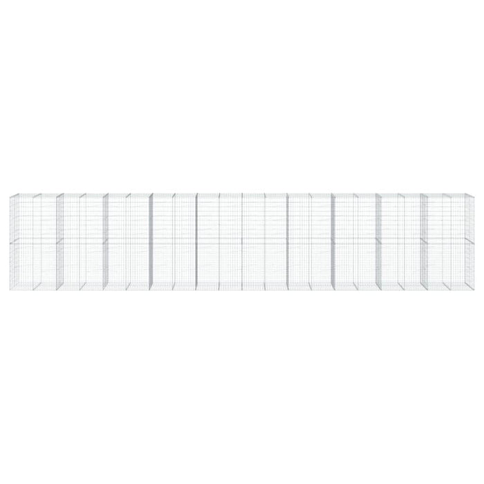 Coș gabion cu capac, 1000x100x200 cm, fier galvanizat - WALTI WALTI