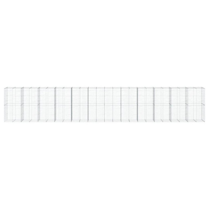Coș gabion cu capac, 1200x100x200 cm, fier galvanizat - WALTI WALTI