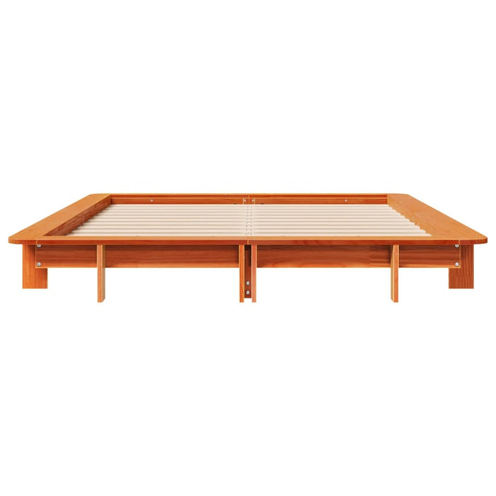 Cadru pat fără saltea, maro ceruit, 135x190 cm, lemn masiv pin - WALTI WALTI