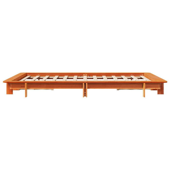 Cadru pat fără saltea, maro ceruit, 135x190 cm, lemn masiv pin - WALTI WALTI
