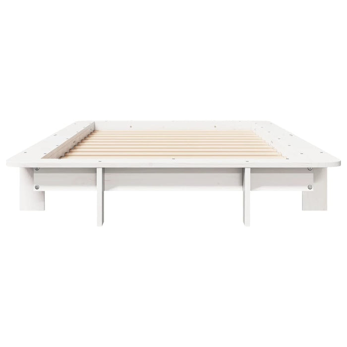Cadru pat fără saltea, alb, 90x190 cm, lemn masiv de pin WALTI