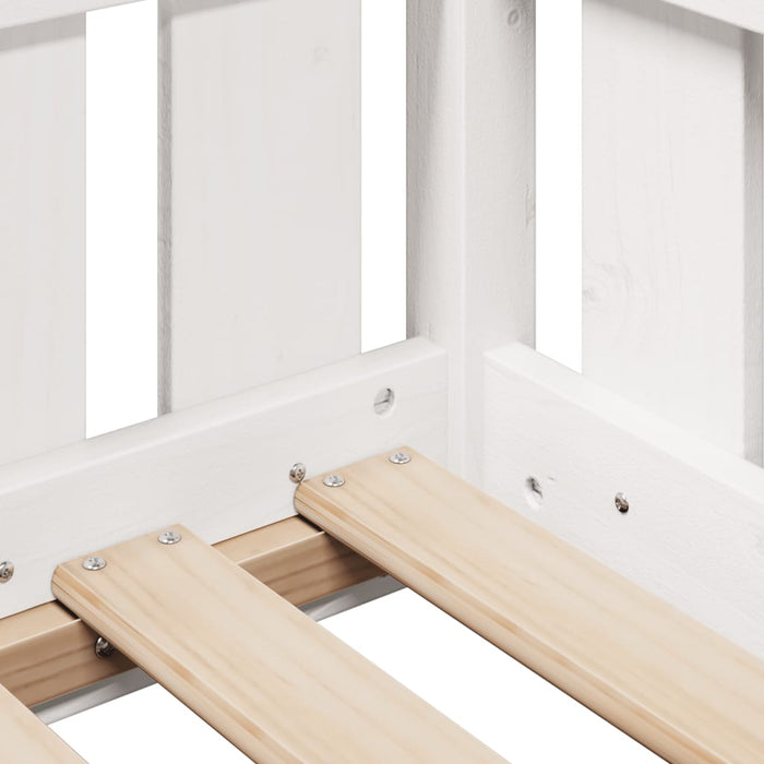 Cadru pat tip casă pentru copii alb 90x200 cm lemn masiv de pin - WALTI WALTI