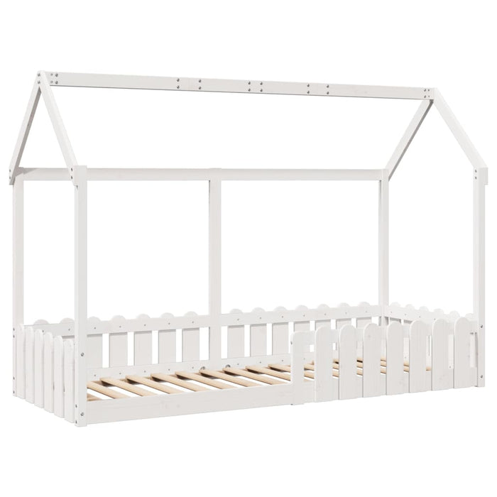 Cadru pat tip casă pentru copii alb 80x200 cm lemn masiv de pin - WALTI WALTI