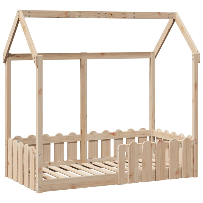 Cadru pat tip casă pentru copii, 70x140 cm, lemn masiv de pin - WALTI WALTI