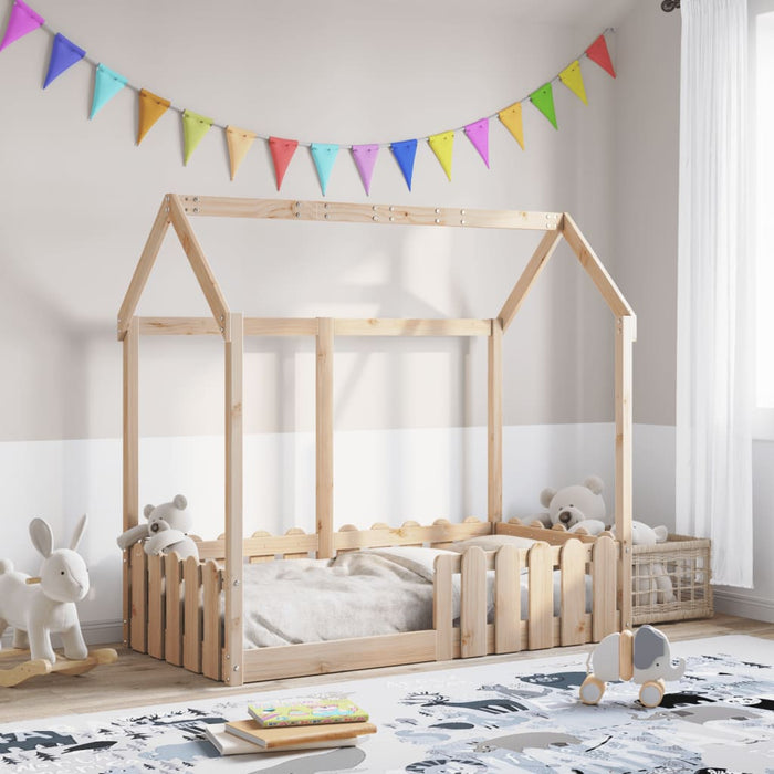Cadru pat tip casă pentru copii, 70x140 cm, lemn masiv de pin - WALTI WALTI