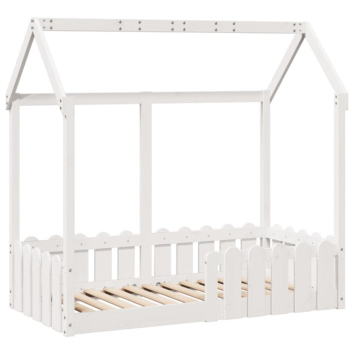 Cadru pat tip casă pentru copii alb 70x140 cm lemn masiv de pin - WALTI WALTI