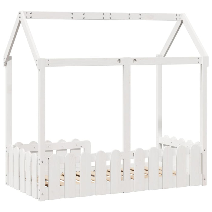 Cadru pat tip casă pentru copii alb 70x140 cm lemn masiv de pin - WALTI WALTI