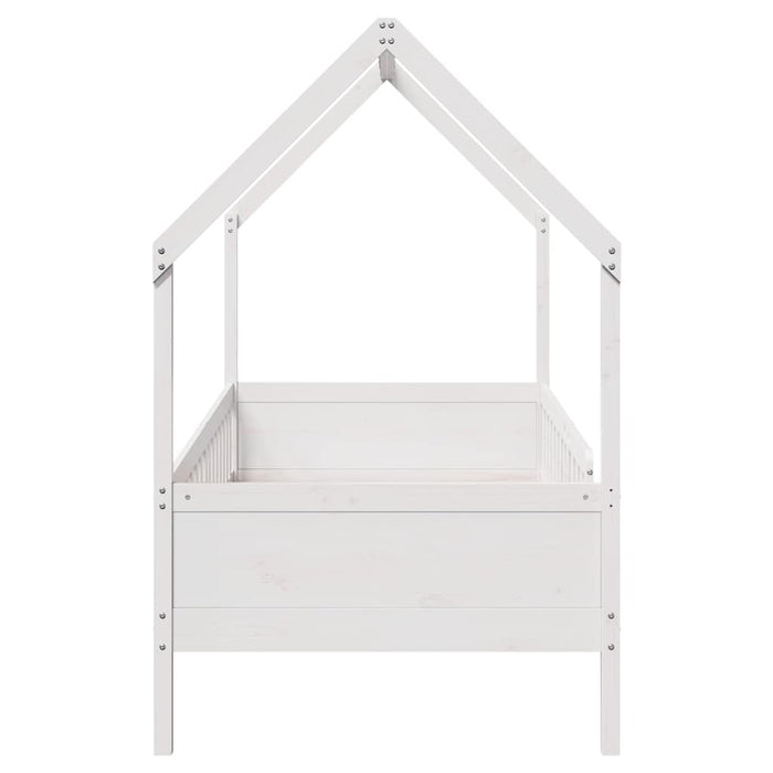 Cadru pat tip casă pentru copii alb 90x200 cm lemn masiv de pin - WALTI WALTI