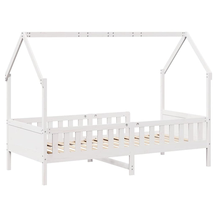 Cadru pat tip casă pentru copii alb 90x200 cm lemn masiv de pin - WALTI WALTI