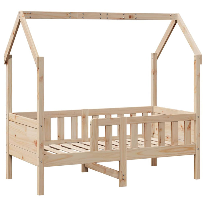 Cadru pat tip casă pentru copii, 80x160 cm, lemn masiv de pin WALTI