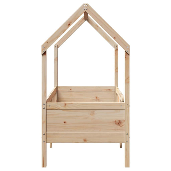 Cadru pat tip casă pentru copii, 80x160 cm, lemn masiv de pin WALTI