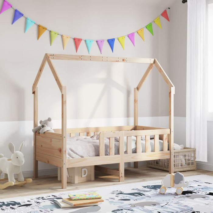 Cadru pat tip casă pentru copii, 70x140 cm, lemn masiv de pin - WALTI WALTI
