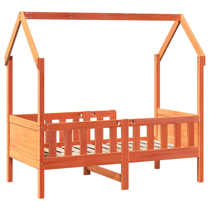 Cadru pat de copii, maro ceruit, 70x140 cm, lemn masiv de pin - WALTI WALTI