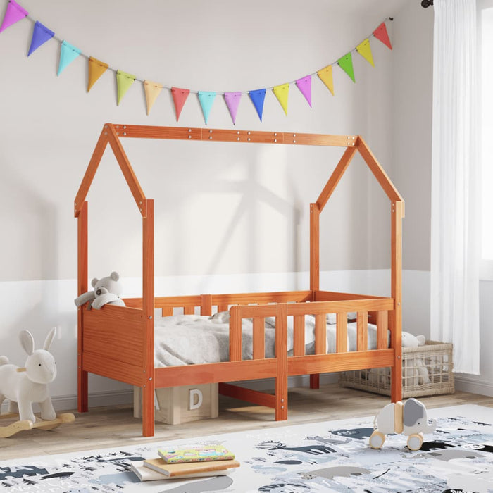 Cadru pat de copii, maro ceruit, 70x140 cm, lemn masiv de pin - WALTI WALTI