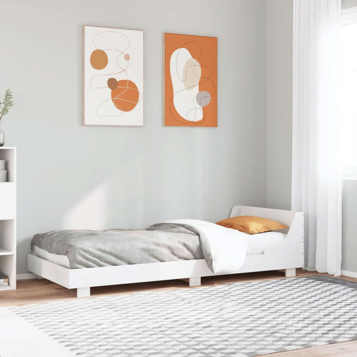 Cadru de pat fără saltea, alb, 90x200 cm, lemn masiv pin - WALTI WALTI