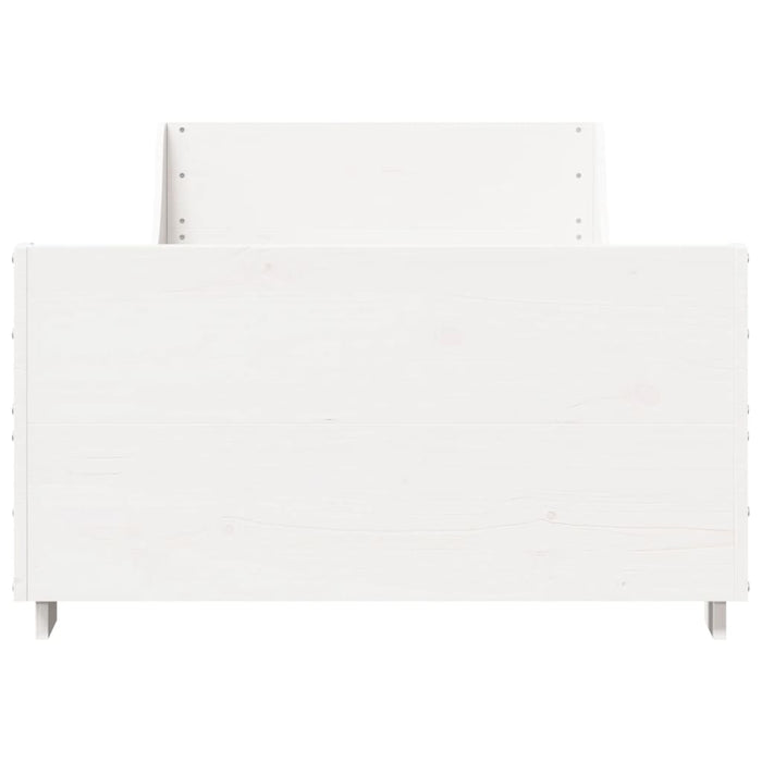 Cadru pat fără saltea, alb, 100x200 cm, lemn masiv pin WALTI