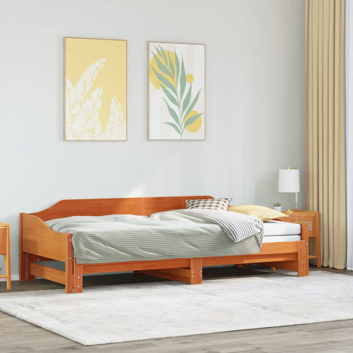 Pat de zi cu extensie, maro ceruit, 80x200cm, lemn masiv de pin - WALTI WALTI